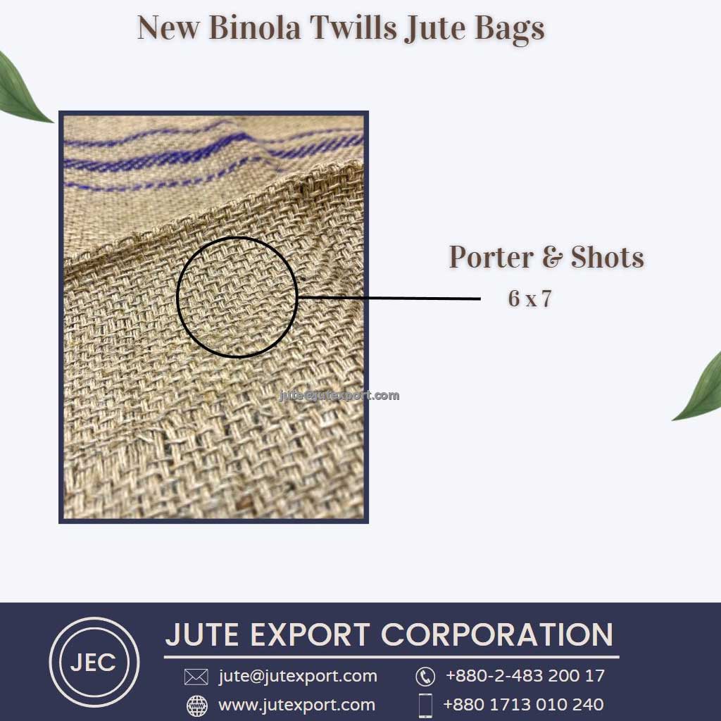Vegetable Oil Treated-Vot (Food Grade) Binola Twills Jute Bags