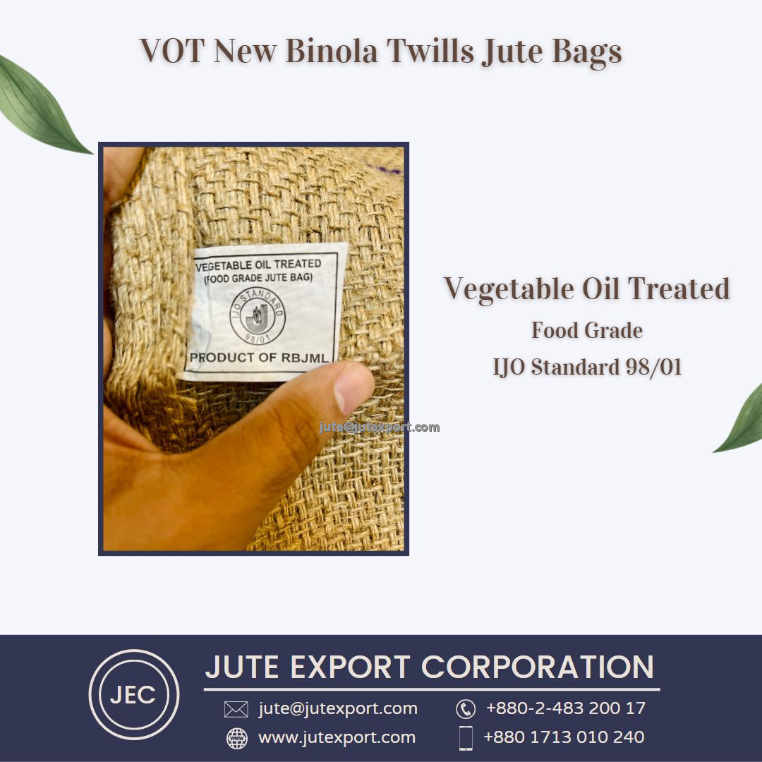 Vegetable Oil Treated-Vot (Food Grade) Binola Twills Jute Bags