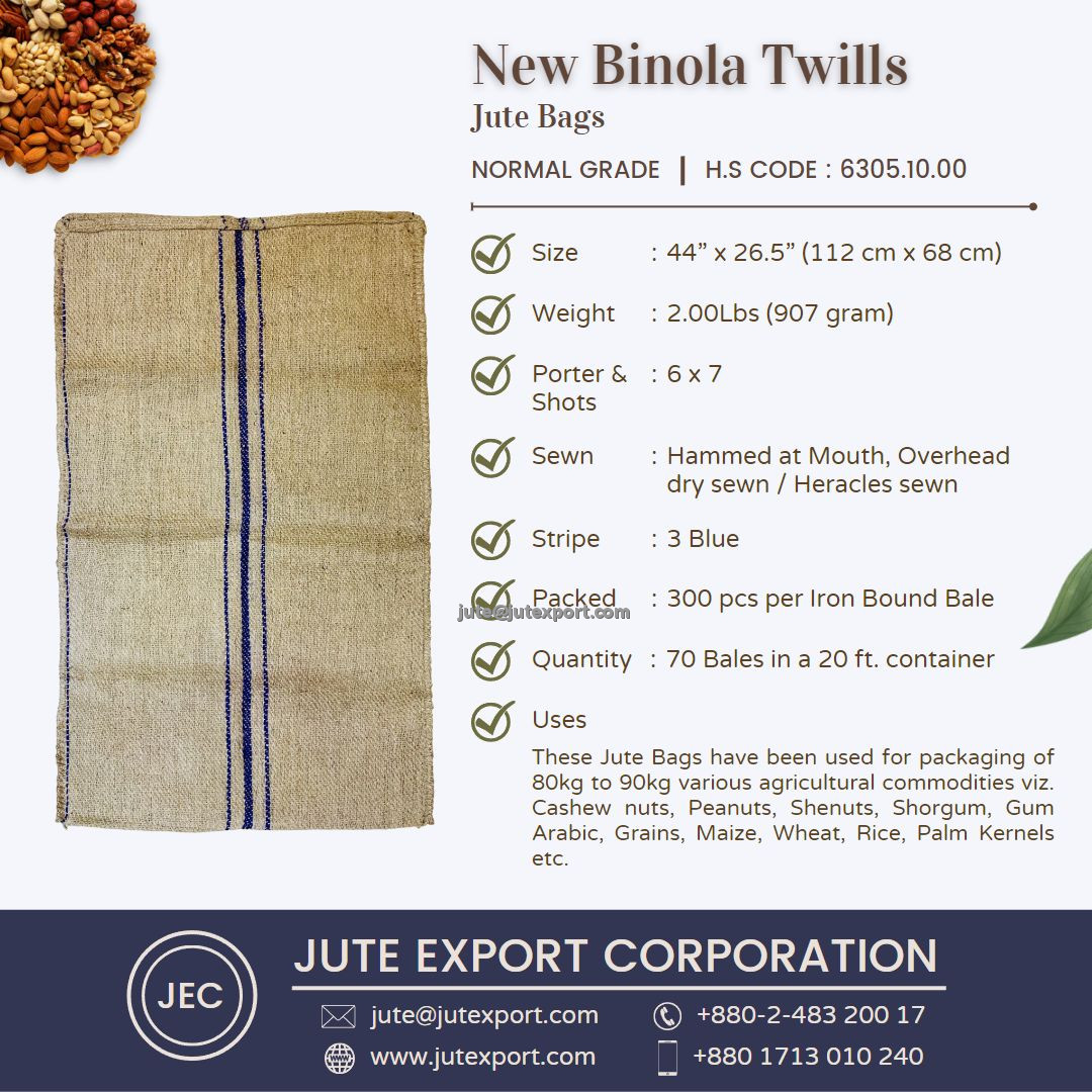 New Binola Twills Jute Bags